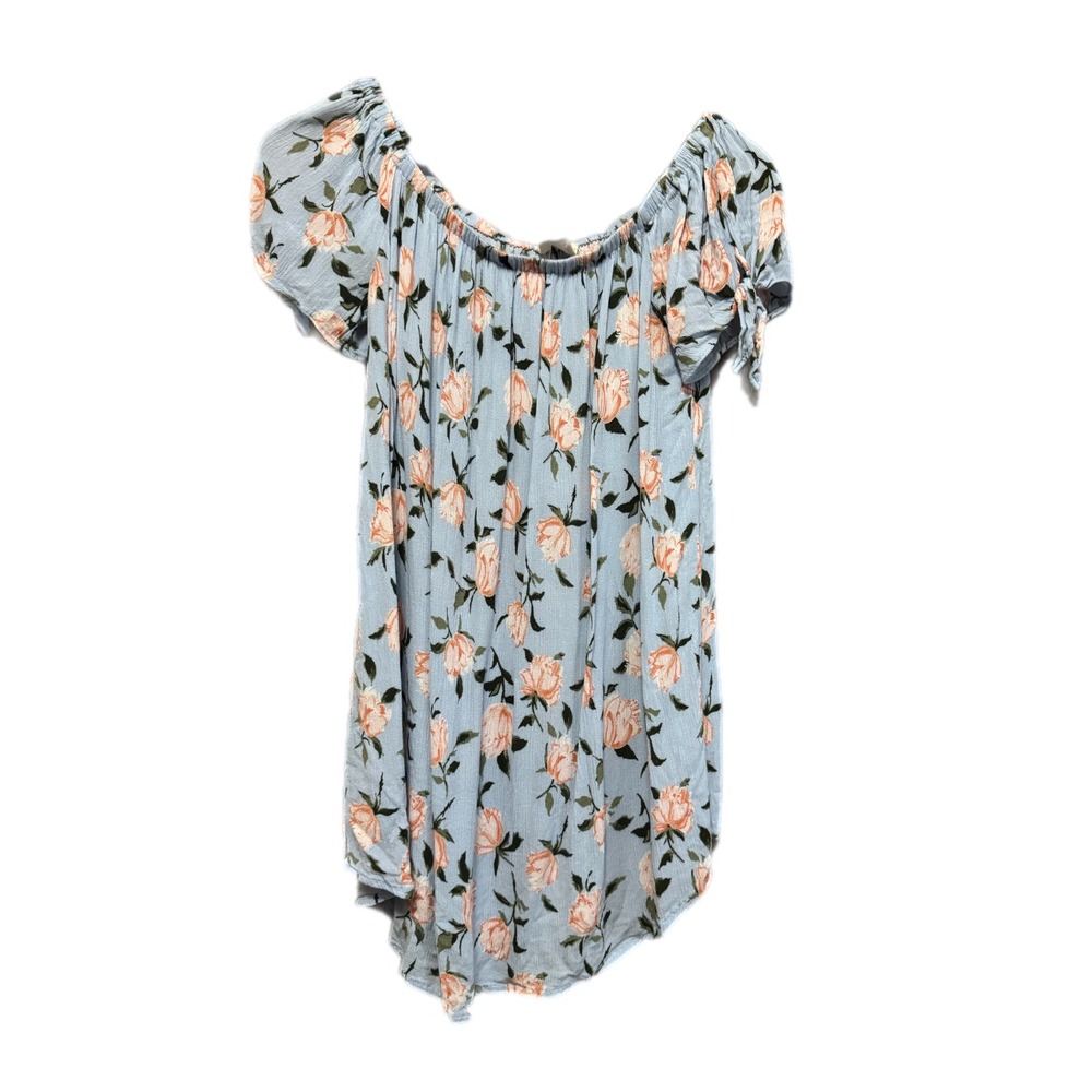 Sweet Wanderer Floral Off Shoulder Top‎ Womens Small Blue Rose Excellent Boho